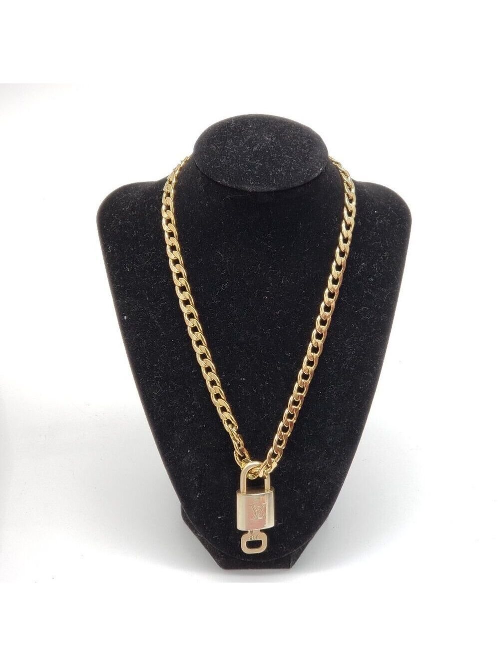 Louis Vuitton Gold Padlock W/ Unbranded Stainless Steel Gold Plated Chain
